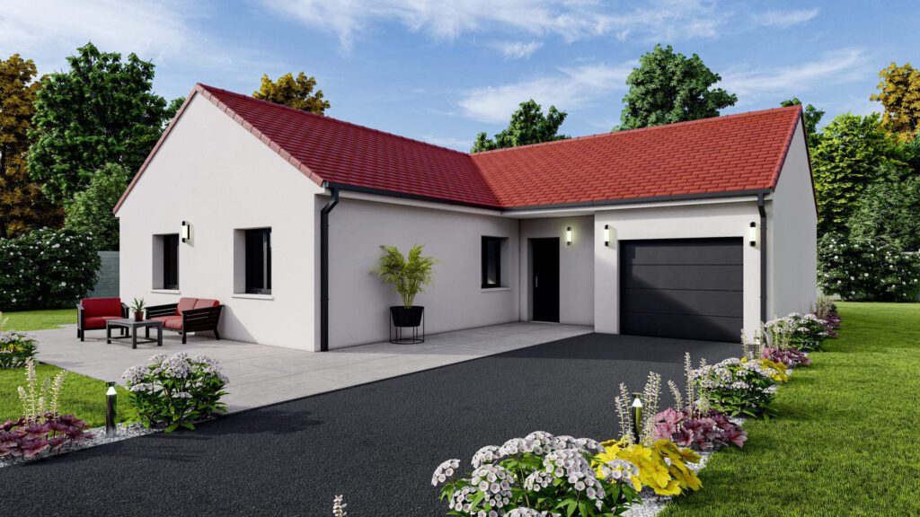 Maison de Plain Pied avec Garage à Brenat (63) par Sovalfon