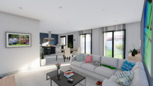 Maison 3 pièces 68 m2 de plain-pied.