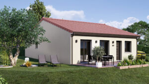 Maison 3 pièces 68 m2 de plain-pied.